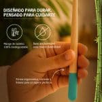 Cepillo de Dientes Bambú Natural Turquesa - Imagen 5
