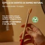 Cepillo de dientes de Bambú natural Rojo - Imagen 3