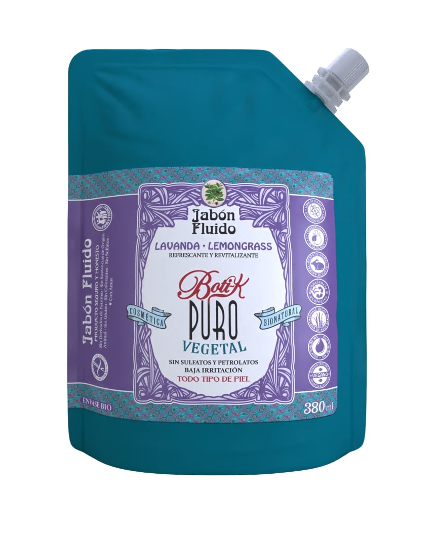 Sachet Jabón Vegetal Lavanda y Lemongrass 380 ml
